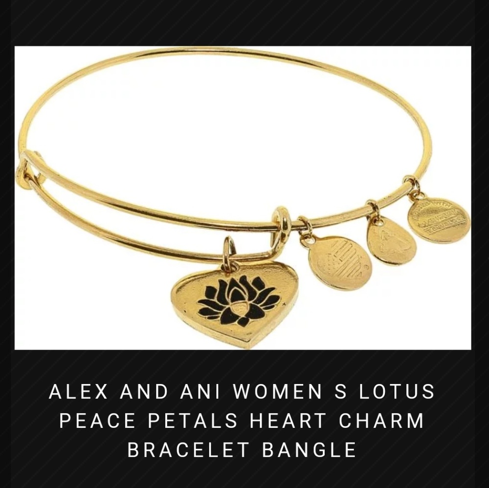 Alex and Ani Lotus Leaf charm bangle bracelet